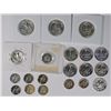 Image 2 : 11- SILVER PROOF QUARTERS 1956-64, 9- SILVER PROOF DIMES 59-63