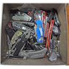 Image 1 : Metal Box of Various New & Used Knives, Corkscrews, Multi-tools and more!