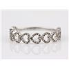Image 1 : 0.18ct Pavé Diamond in 14K White Gold Stackable Chained Hearts Ring - Size 7