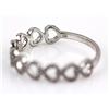 Image 3 : 0.18ct Pavé Diamond in 14K White Gold Stackable Chained Hearts Ring - Size 7