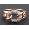 Image 1 : 0.30ct Pavé Diamond in 14K Rose Gold Cuban Curb Link Statement Ring - Size 6.5
