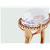Image 2 : 14K Rose Gold 8.85ct Oval Pink Amethyst & Diamond Cocktail Ring - Size 6.5