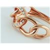Image 4 : 14K Rose Gold 0.17ct Pave Diamond Cuban Curb Chain Link Ring - Size 7 RESIZABLE