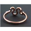 Image 3 : 14K Rose Gold 0.13ct Round Diamond Snake Statement Band Ring - Size 6.5