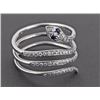 Image 1 : 0.36ct Round Diamond in 14K White Gold Snake Wrap Statement Ring - Size 7