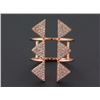 Image 1 : 0.43ct Pavé Diamond in 14K Rose Gold Spike Triangle Cuff Statement Ring - 6.5