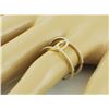 Image 4 : 14K Yellow Gold 0.34ct Round Diamond Open Interlocking Cuff Band Ring - Size 7