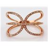 Image 1 : 0.20ct Pavé Diamonds in 14K Rose Gold Basketball Line Motiff Ring - Size 7