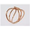 Image 2 : 0.20ct Pavé Diamonds in 14K Rose Gold Basketball Line Motiff Ring - Size 7