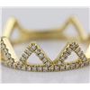 Image 1 : 0.20ct Pavé Diamonds in 14K Yellow Gold Aztec Pyramid Crown Band Ring - Size 7