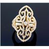Image 1 : 1.88 ctw Channel Diamond  Filigree Ring 14K Yellow Gold  8.08g|**Size:6.5