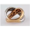 Image 2 : 3.5ct Pavé Diamond Overlapping 14K Two-Toned Gold Criss-Cross Motif Ring - 6.5