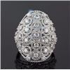 Image 1 : 2.69 ctw Prong Channel  Set Diamond Filigree Ring 14K White Gold   8.21g|**Size:6.5