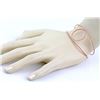 Image 3 : 0.64ct Round Diamond 14K Rose Gold Overlap Cuff Motif Bracelet 6.5" Adjustable