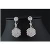 Image 1 : 4.40 ctw Diamond Lily Floral  Design Earring Diamond F, SI2-I1 18K White Gold