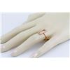 Image 3 : 0.16ct Micro Pave Diamond 14K Rose Gold Hollow Rectangular Ring - Size 6.5