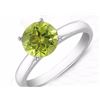 Image 1 : Natural Peridot 6mm 0.85 ct Classic Solitaire Ring 14K White or Yellow Gold