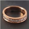 Image 1 : 14K Rose Gold 0.23ct Round G Diamond Stackable Eternity Band Ring - Size 6.5