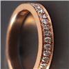 Image 2 : 14K Rose Gold 0.23ct Round G Diamond Stackable Eternity Band Ring - Size 6.5