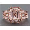 Image 1 : 2.18ct Emerald Cut Morganite with Diamonds in 14K Rose Gold Anniversary Ring - 7