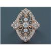 Image 1 : 14K Rose Gold 1.05ct Bezel Pave Diamonds Medieval Filigree Cocktail Ring Size 7