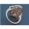 Image 2 : 14K Rose Gold 1.05ct Bezel Pave Diamonds Medieval Filigree Cocktail Ring Size 7