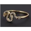 Image 1 : 14K Yellow Gold 0.13ct Round Diamond Snake Statement Band Ring - Size 6.5