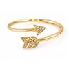 Image 1 : 0.07ct Pavé Diamonds in 14K Yellow Gold Arrow Cuff Ring - Size 7