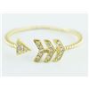 Image 1 : 14K Yellow Gold 0.07ct Micro Pave Diamonds Arrow Band Ring - Size 7