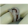 Image 4 : 14K Rose Gold 2.99ct Pavé Diamonds Interlocking Loops Motif Ring - Size 7