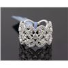 Image 3 : 2.10 ctw Pave Channel Set Diamond  Filigree Ring 14K White Gold   5.83g|**Size:6.5