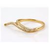 Image 1 : 0.25ct Pavé Round Diamonds 14K Yellow Gold Overlap Curl Bar Motiff Ring Size 6.5
