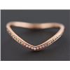 Image 1 : 0.10ct Round Diamond Stackable 14K Rose Gold Shevron Band Ring - Size 6.5