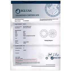 1.06 ct EGL Round Brilliant G,SI1, Solitaire Ring 18K White Gold  RingSize US 6.5