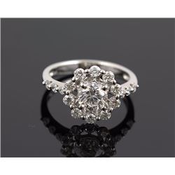 1.60 ctw Diamond Engagement  Ring 14K White Gold  F-G,  I1,  3.0 tgw |**Size:6.5