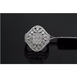 2.50 ctw Ladies Pave Diamond Wedding Engagement Ring  F, SI2-I1 18K White Gold