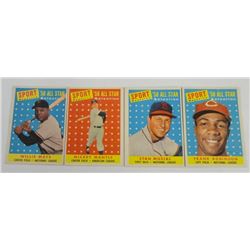 1958 TOPPS ALL-STAR LOT, MANTLE, MAYS, F.ROBINSON, MUSIAL