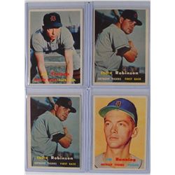 1957 TOPPS DETROIT TIGERS TEAM LOT (4 CARDS) JIM BUNNING ROOKIE