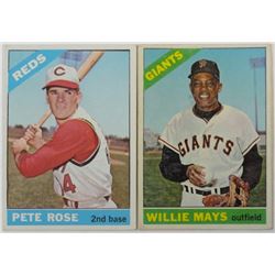 1966 TOPPS #1 WILLIE MAYS & #30 PETE ROSE, BOTH VG