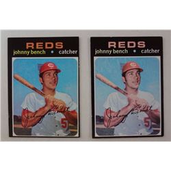 2 - 1971 TOPPS #250 JOHNNY BENCH , BOTH EX