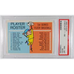 1963 FLEER BASEBALL CHECKLIST PSA 8 (OC) RARE
