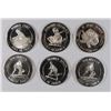 Image 1 : 6 - .999 SILVER ROUNDS - HALL of FAME SERIES - TOTAL ( 6 ozt)  PURE SILVER