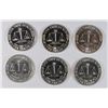 Image 2 : 6 - .999 SILVER ROUNDS - HALL of FAME SERIES - TOTAL ( 6 ozt)  PURE SILVER