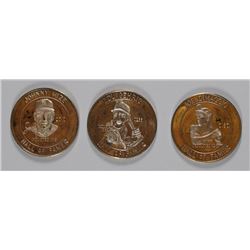 3 - .999 SILVER ROUNDS - HALL of FAMERS - DiMAGGIO, MIZE & GEHRIG