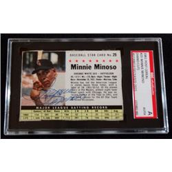 MINNIE MINOSO Signed 1961 Post Card Autographed - SGC AUTHENTIC