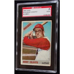Autographed 1966 TOPPS BASEBALL #150 Rocky Colavito  - SGC AUTHENTIC