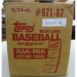 1987 Topps Baseball Unopened Rack Pack Case w/ 6 Boxes per Case, 24 Packs /Box