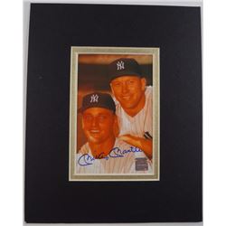 MICKEY MANTLE AUTOGRAPHED 4x6 PHOTO / MATTED, COA by MORALES