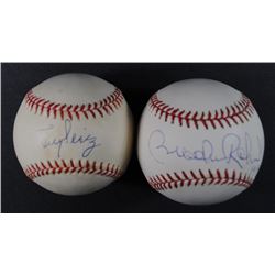 2 - AUTOGRAPHED HOF BASEBALLS - BROOKS ROBINSON & TONY PEREZ - NO COA