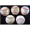 Image 1 : 5 - AUTOGRAPHED BASEBALLS - SKIP & CHIP CARAY, REST UNIDENTIFIED- NO COA